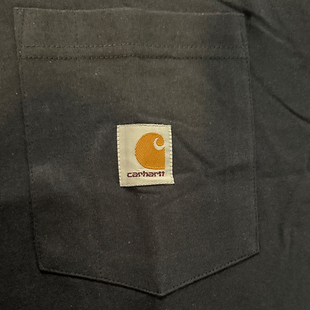 Men’s Carhartt Navy Blue Cotton Pocketed Short Sleeve Tee - Picture 7 of 10